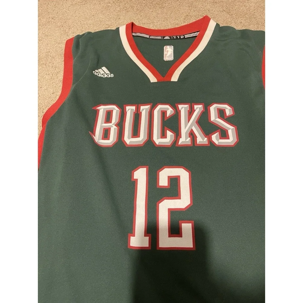Jabari Parker Adidas NBA Milwaukee Bucks Away Green Climalite  Jersey Size Small